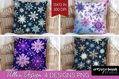 Snowflakes Pillow Sublimation - Christmas Pillow Cover PNG Product Image 1