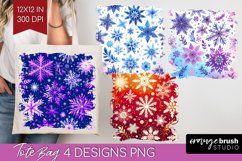Snowflakes Tote Bag - Christmas Tote Bag PNG Sublimation Product Image 1