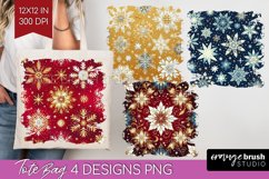 Snowflakes Tote Bag - Christmas Tote Bag PNG Sublimation Product Image 1