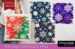 Snowflakes Tote Bag - Christmas Tote Bag PNG Sublimation Product Image 1