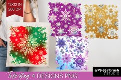 Snowflakes Tote Bag - Christmas Tote Bag PNG Sublimation Product Image 1