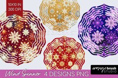 Snowflakes Wind Spinner Sublimation PNG - Christmas Round Product Image 1