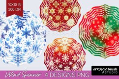 Snowflakes Wind Spinner Sublimation PNG - Christmas Round Product Image 1