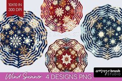 Snowflakes Wind Spinner Sublimation PNG - Christmas Round Product Image 1