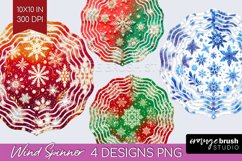 Snowflakes Wind Spinner Sublimation PNG - Christmas Round Product Image 1