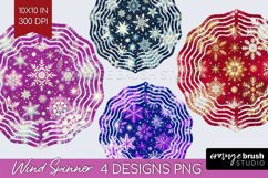 Snowflakes Wind Spinner Sublimation PNG - Christmas Round Product Image 1