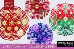 Snowflakes Wind Spinner Sublimation PNG - Christmas Round Product Image 1