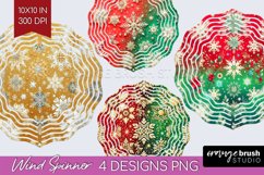 Snowflakes Wind Spinner Sublimation PNG - Christmas Round Product Image 1