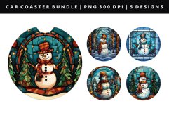 Snowman Keychain And Car Coaster Sublimation Bundle Product Image 3