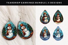 Snowman Teardrop Earring Sublimation PNG Design Product Image 1