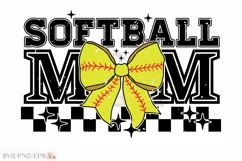 Retro Softball Mom Sports Coquette Bow SVG T-shirt Design Product Image 2