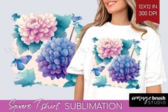 Spring Blossom Square Tshirt Background - Flowers PNG Product Image 1