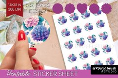Spring Blossom Round Sticker - Flowers Printable Sticker Product Image 1