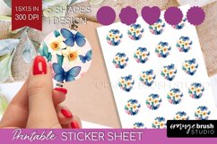 Spring Blossom Round Sticker - Flowers Printable Sticker Product Image 1