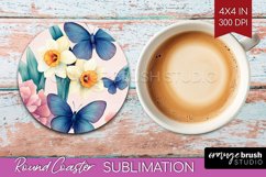 Spring Blossom Round Coaster - Flowers Coaster PNG Product Image 1