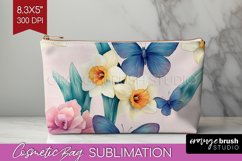 Spring Blossom Cosmetic Bag - Flowers Makeup Bag PNG Product Image 1