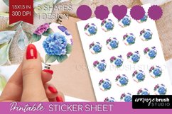 Spring Blossom Round Sticker - Flowers Printable Sticker Product Image 1