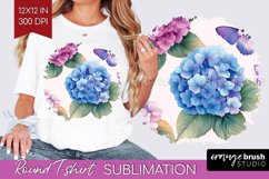 Spring Blossom Round Tshirt Background - Flowers PNG Product Image 1