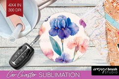 Spring Blossom Car Coaster - Flowers Coaster PNG Sublimation Product Image 1