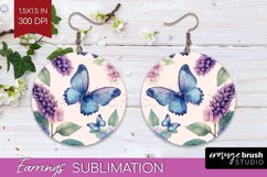 Spring Blossom Round Earrings - Flowers PNG Sublimation Product Image 1