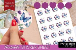 Spring Blossom Round Sticker - Flowers Printable Sticker Product Image 1
