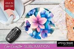 Spring Blossom Car Coaster - Flowers Coaster PNG Sublimation Product Image 1