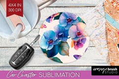 Spring Blossom Car Coaster - Flowers Coaster PNG Sublimation Product Image 1