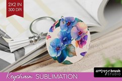 Spring Blossom Keychain PNG - Flowers Keychain Sublimation Product Image 1