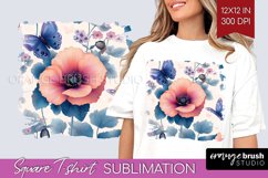 Spring Blossom Square Tshirt Background - Flowers PNG Product Image 1