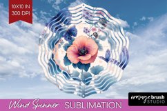 Spring Blossom Wind Spinner Sublimation PNG - Flowers Round Product Image 1