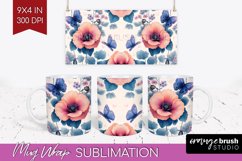 Spring Blossom Mug Wrap - Flowers Mug PNG Sublimation Product Image 1