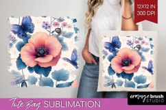 Spring Blossom Tote Bag - Flowers Tote Bag PNG Sublimation Product Image 1