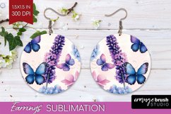Spring Blossom Round Earrings - Flowers PNG Sublimation Product Image 1