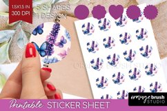 Spring Blossom Round Sticker - Flowers Printable Sticker Product Image 1