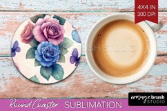 Spring Blossom Round Coaster - Flowers Coaster PNG Product Image 1