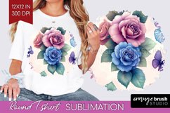 Spring Blossom Round Tshirt Background - Flowers PNG Product Image 1