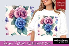 Spring Blossom Square Tshirt Background - Flowers PNG Product Image 1