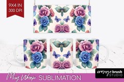 Spring Blossom Mug Wrap - Flowers Mug PNG Sublimation Product Image 1