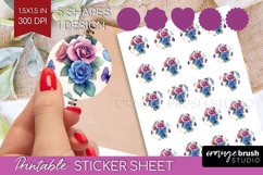 Spring Blossom Round Sticker - Flowers Printable Sticker Product Image 1