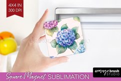 Spring Blossom Magnet Sublimation - Flowers Square Magnet Product Image 1