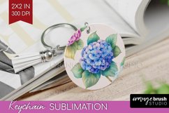Spring Blossom Keychain PNG - Flowers Keychain Sublimation Product Image 1