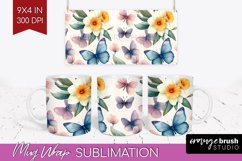 Spring Blossom Mug Wrap - Flowers Mug PNG Sublimation Product Image 1