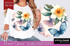 Spring Blossom Round Tshirt Background - Flowers PNG Product Image 1