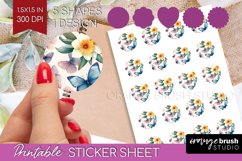 Spring Blossom Round Sticker - Flowers Printable Sticker Product Image 1