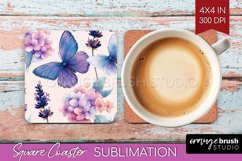 Spring Blossom Square Coaster - Flowers Coaster PNG Product Image 1