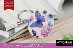 Spring Blossom Keychain PNG - Flowers Keychain Sublimation Product Image 1