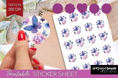 Spring Blossom Round Sticker - Flowers Printable Sticker Product Image 1
