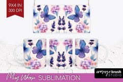 Spring Blossom Mug Wrap - Flowers Mug PNG Sublimation Product Image 1