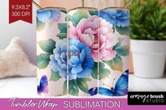 Spring Blossom Tumbler Wrap - Flowers Tumbler PNG Product Image 1