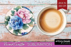 Spring Blossom Round Coaster - Flowers Coaster PNG Product Image 1